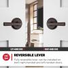 imageKwikset Trafford Interior Passage Door Handle Lever for Closet and Hallway Doors Reversible NonLocking Handle Lever Matte Black with Microban ProtectionVenetian Bronze