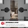 imageKwikset Trafford Interior Passage Door Handle Lever for Closet and Hallway Doors Reversible NonLocking Handle Lever Matte Black with Microban ProtectionMatte Black