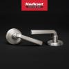 imageKwikset Trafford Interior Passage Door Handle Lever for Closet and Hallway Doors Reversible NonLocking Handle Lever Matte Black with Microban ProtectionSatin Nickel