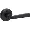 imageKwikset Trafford Interior Passage Door Handle Lever for Closet and Hallway Doors Reversible NonLocking Handle Lever Matte Black with Microban ProtectionMatte Black