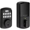 imageKwikset 99420003 Aura Bluetooth Programmable Keypad Door Lock Deadbolt Featuring SmartKey Security Iron BlackMatte Black