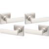 imageKwikset Breton Interior Passage Door Handle 2 Pack Lever for Closet and Hallway Doors Reversible NonLocking Handle Lever Satin Nickel with Microban ProtectionSatin Nickel