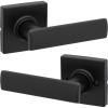 imageKwikset Breton Interior Passage Door Handle Lever for Closet and Hallway Doors Reversible NonLocking Handle Lever Matte Black Finish