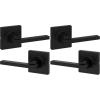 imageKwikset Casey Interior Passage Door Handle 2 Pack Lever for Closet and Hallway Doors Reversible NonLocking Handle Lever Matte Black with Microban Protection