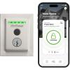 imageKwikset Halo Touch Fingerprint WiFi Smart Lock Keyless Entry Door Low Profile Deadbolt Geofence AutoUnlock Grade AAA Certified No Hub Easy Install Matte Black Lifetime Finish Warranty SquareSatin Nickel