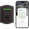 imageKwikset Halo Touch Fingerprint WiFi Smart Lock Keyless Entry Door Low Profile Deadbolt Geofence AutoUnlock Grade AAA Certified No Hub Easy Install Satin Nickel Lifetime Finish Warranty ArchVenetian Bronze