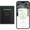 imageKwikset Halo Touch Fingerprint WiFi Smart Lock Keyless Entry Door Low Profile Deadbolt Geofence AutoUnlock Grade AAA Certified No Hub Easy Install Satin Nickel Lifetime Finish Warranty SquareMatte Black