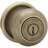 imageKwikset Juno Entry Door Knob with Lock and Key Secure Keyed Handle Exterior Front Entrance and Bedroom Polished Brass Pick Resistant SmartKey Rekey SecurityAntique Brass