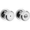 imageKwikset Maven Interior Privacy Door Knob with Lock Round Door Handle for Bathroom and Bedroom Polished Chrome Keyless Turn Lock Doorknob with Microban ProtectionPolished Chrome