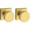 imageKwikset Pismo Interior Passage Door Knob Handle for Closet and Hallway Doors NonLocking Doorknob Satin Brass Square Microban ProtectionSatin Brass