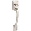 imageKwikset Prague Front Door Handle No Lock Entry Handleset Exterior with Interior Door Knob NonLocking Satin Nickel Deadbolt Not Included with Microban Protection