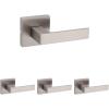 imageKwikset Singapore Interior Privacy Door Handle with Lock Door Lever for Bathroom and Bedroom Matte Black Reversible Keyless Turn Lock with Microban Protection Pack of 4Satin Nickel