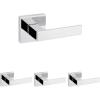 imageKwikset Singapore Interior Privacy Door Handle with Lock Door Lever for Bathroom and Bedroom Matte Black Reversible Keyless Turn Lock with Microban Protection Pack of 4Polished Chrome