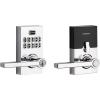 imageKwikset SmartCode 917 Keypad Keyless Entry Residential Electronic Lever Lock Deadbolt Alternative with Halifax Door Handle SmartKey Security Matte Black ContemporaryPolished Chrome