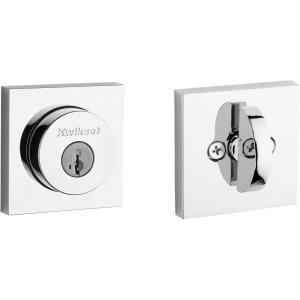 imageKwikset 158 Milan Deadbolt Lock Satin Nickel Round Exterior Keyed Front Entry Door Pick Resistant SmartKey Rekey Security Single Cylinder Dead Bolt with Microban ProtectionPolished Chrome