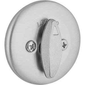 imageKwikset 663 Deadbolt Unkeyed Deadbolt Lock Satin Chrome Round Interior Turn Piece for Front Entry Door with Latch and Adapter No Exterior AssemblySatin Chrome
