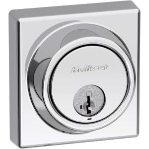 imageKwikset 816 Key Control Deadbolt Lock Satin Nickel Round Exterior Keyed Front Entry Door Pick Resistant SmartKey Rekey Security Single Cylinder Dead Bolt with Microban ProtectionPolished Chrome