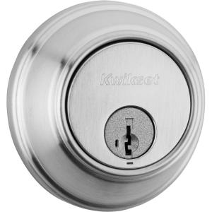 imageKwikset 816 Key Control Deadbolt Lock Satin Nickel Round Exterior Keyed Front Entry Door Pick Resistant SmartKey Rekey Security Single Cylinder Dead Bolt with Microban ProtectionSatin Chrome