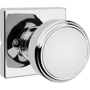 imageKwikset Maven Interior Passage Door Knob Square Handle for Closet and Hallway Doors NonLocking Doorknob in Matte Black with Microban ProtectionPolished Chrome