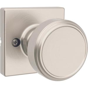 imageKwikset Maven Interior Passage Door Knob Square Handle for Closet and Hallway Doors NonLocking Doorknob in Matte Black with Microban ProtectionSatin Nickel