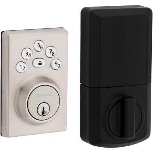 imageKwikset Powerbolt 240 5Button Keypad Satin Nickel Contemporary Electronic Deadbolt Door Lock Featuring Convenient Keyless Entry Customizable User Codes and Auto LockingSatin Nickel