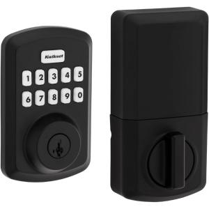 imageKwikset Powerbolt 250 10Button Keypad Satin Nickel Transitional Electronic Deadbolt Door Lock Featuring Convenient Keyless Entry Customizable User Codes Auto LockingMatte Black
