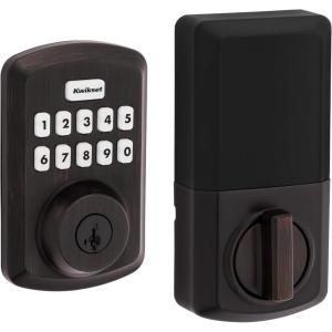 imageKwikset Powerbolt 250 10Button Keypad Satin Nickel Transitional Electronic Deadbolt Door Lock Featuring Convenient Keyless Entry Customizable User Codes Auto LockingVenetian Bronze