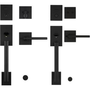 imageKwikset San Clemente Front Door Lock Handle and Deadbolt Set Entry Handleset Exterior with Interior Reversible Lever Matte Black Pick Resistant SmartKey Rekey Deadbolt SecurityMatte Black