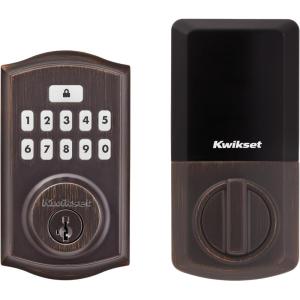 imageKwikset SmartCode 260 Keyless Entry Electronic Keypad Deadbolt Door Lock with AutoLock Custom User Codes Advanced Security in Satin Nickel ContemporaryVenetian Bronze