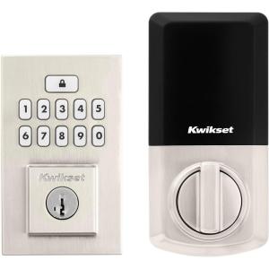 imageKwikset SmartCode 260 Keyless Entry Electronic Keypad Deadbolt Door Lock with AutoLock Custom User Codes Advanced Security in Satin Nickel ContemporarySatin Nickel