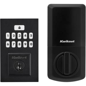 imageKwikset SmartCode 260 Keyless Entry Electronic Keypad Deadbolt Door Lock with AutoLock Custom User Codes Advanced Security in Satin Nickel ContemporaryMatte Black