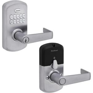 imageKwikset SmartCode 955 Pembroke Light Commercial 10Button Keypad Electronic Lever Featuring Convenient Keyless Entry 3Year Battery Life and High Traffic Durability Venetian BronzeSatin Chrome