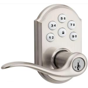 imageKwikset Smartcode 912 ZWave Plus Keypad Lever Deadbolt Door Lock OneTouch Locking and AutoLock Enabled with Reversible Tustin Levers and SmartKey Security Venetian BronzeSatin Nickel