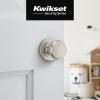 imageKwikset Maven Interior Passage Door Knob Handle for Closet and Hallway Doors Round NonLocking Doorknob in Satin Nickel with Microban Protection