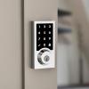 imageKwikset SmartCode 916 ZWave Smart Lock Keyless Entry Ring Compatible Door Lock Touchscreen Electronic Deadbolt SmartKey ReKey Security Smart Hub Required Contemporary Satin NickelPolished Chrome