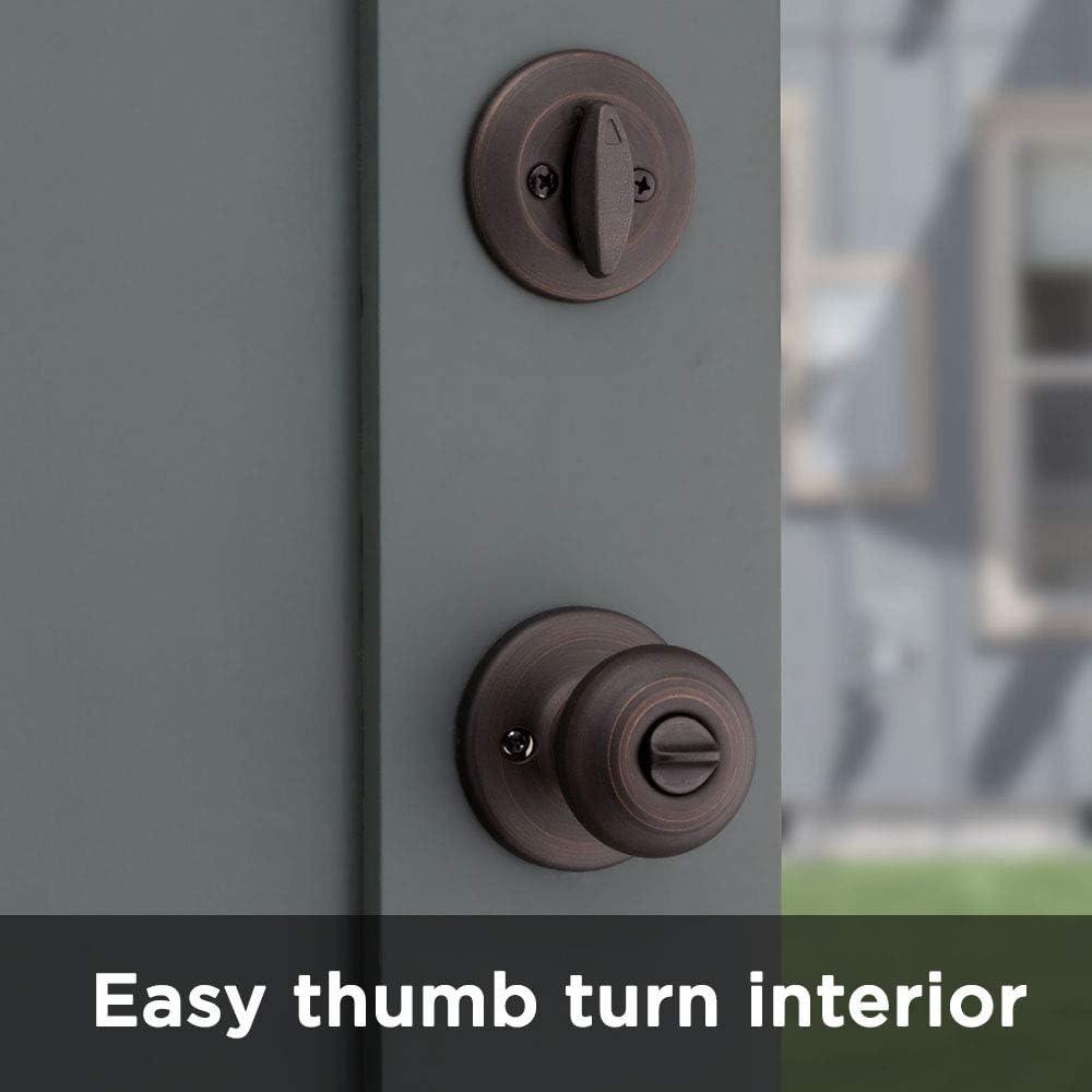 imageKwikset 690 Cove Entry Knob and Single Cylinder Deadbolt Combo Pack in Venetian Bronze1 Pack