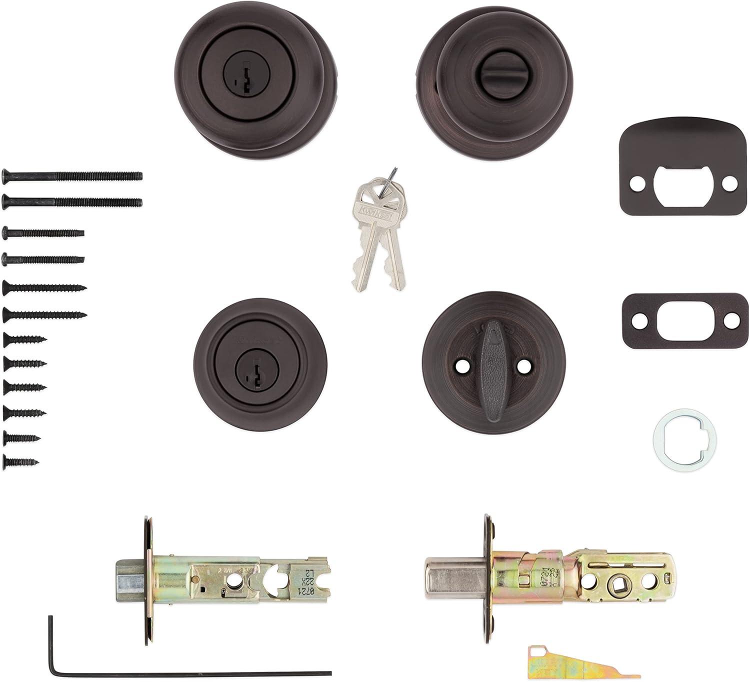 imageKwikset 690 Cove Entry Knob and Single Cylinder Deadbolt Combo Pack in Venetian Bronze6 Pack