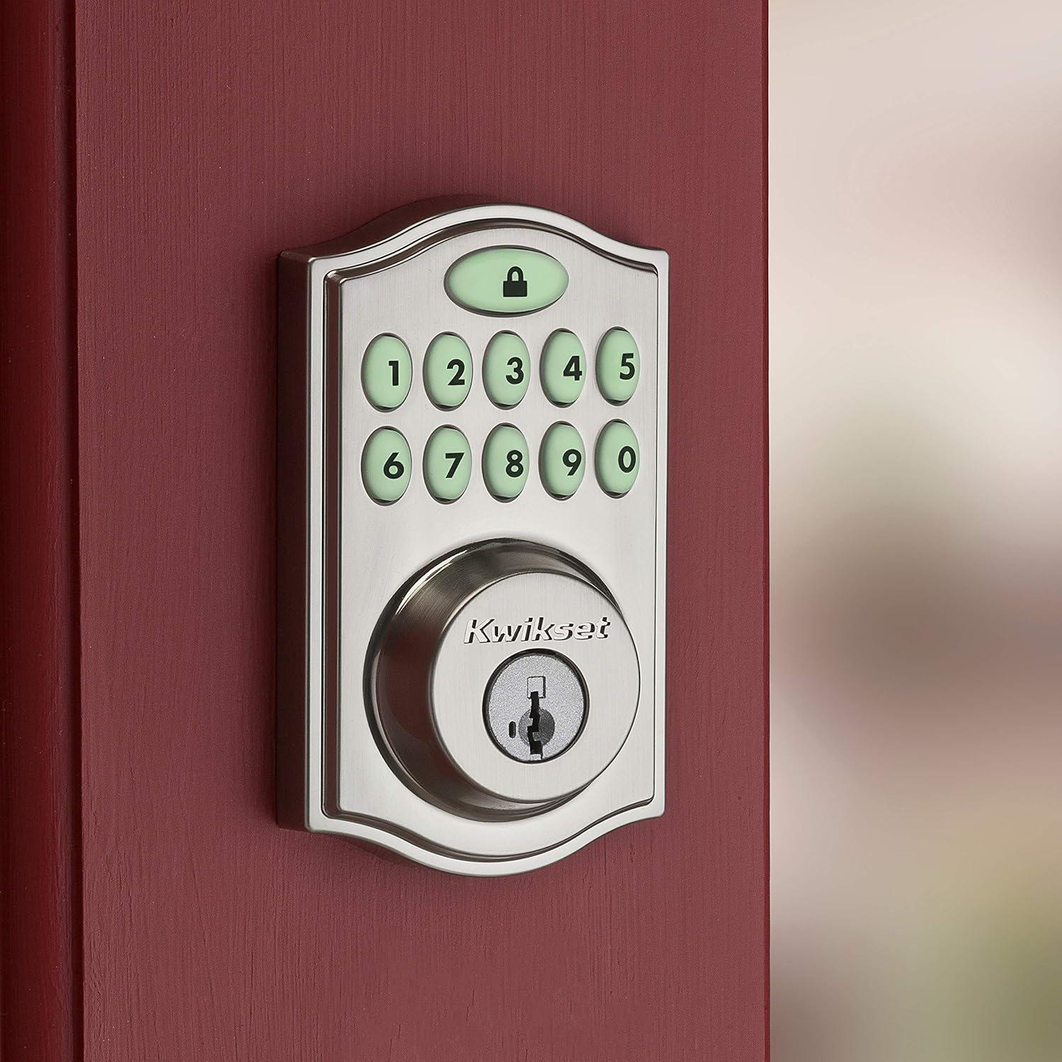imageKwikset 914 Traditional Keypad SmartCode Electronic Deadbolt Smart Lock featuring SmartKey Security and ZigBee 30 Technology in Satin Nickel Large 914TRL ZB 30 15