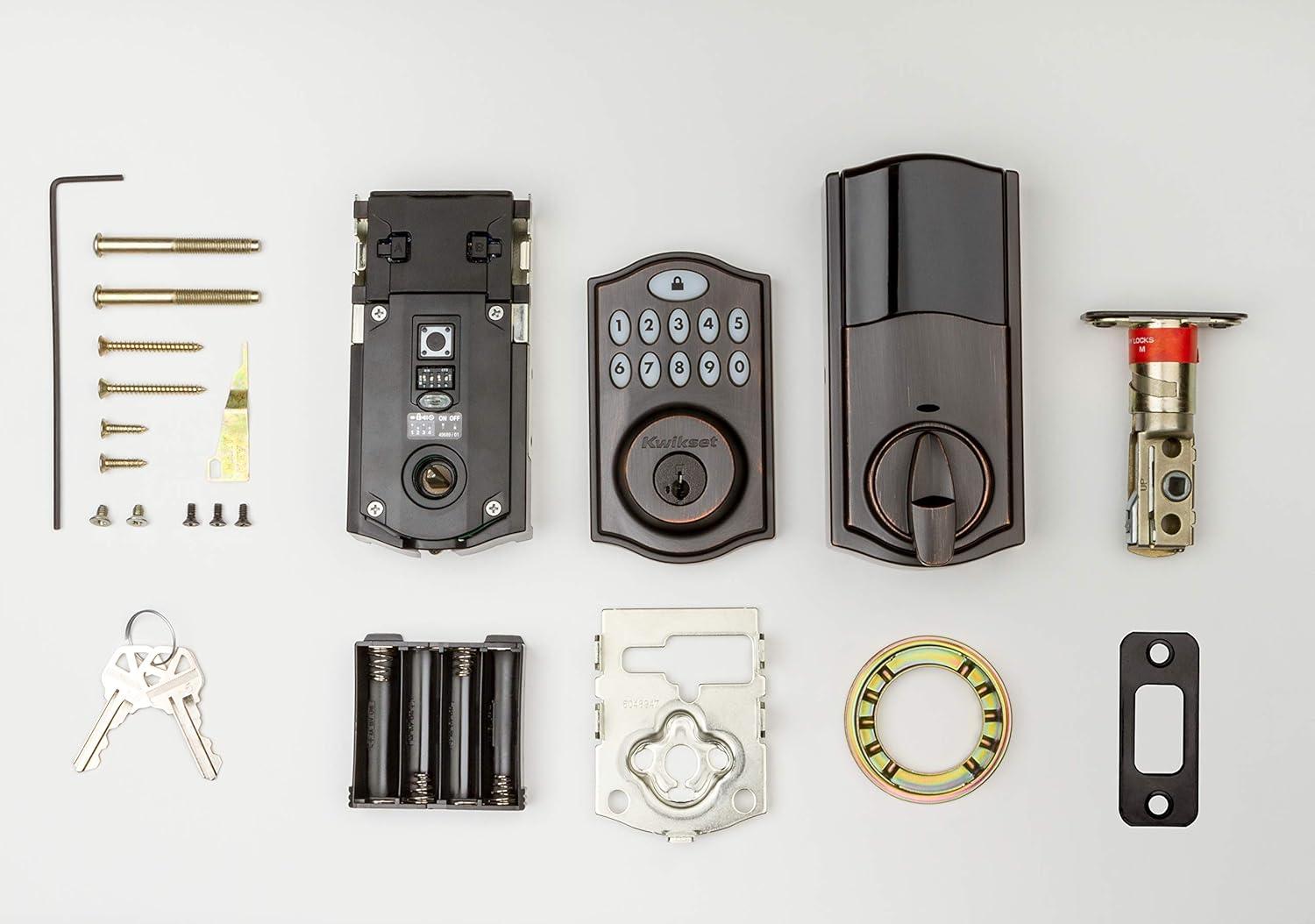 imageKwikset 914 Traditional Keypad SmartCode Electronic Deadbolt Smart Lock featuring SmartKey Security and ZigBee 30 Technology in Venetian Bronze