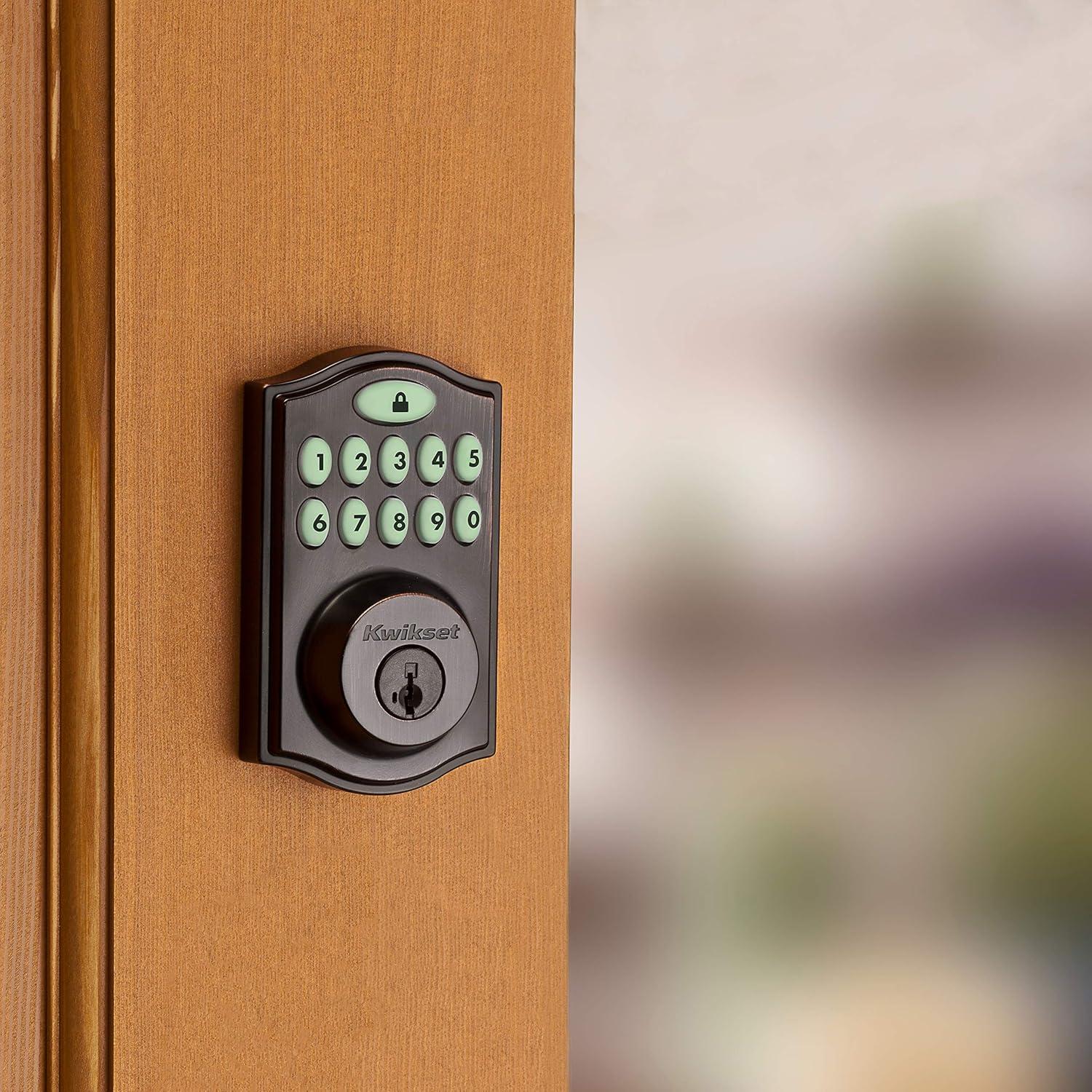 imageKwikset 914 Traditional Keypad SmartCode Electronic Deadbolt Smart Lock featuring SmartKey Security and ZigBee 30 Technology in Venetian Bronze