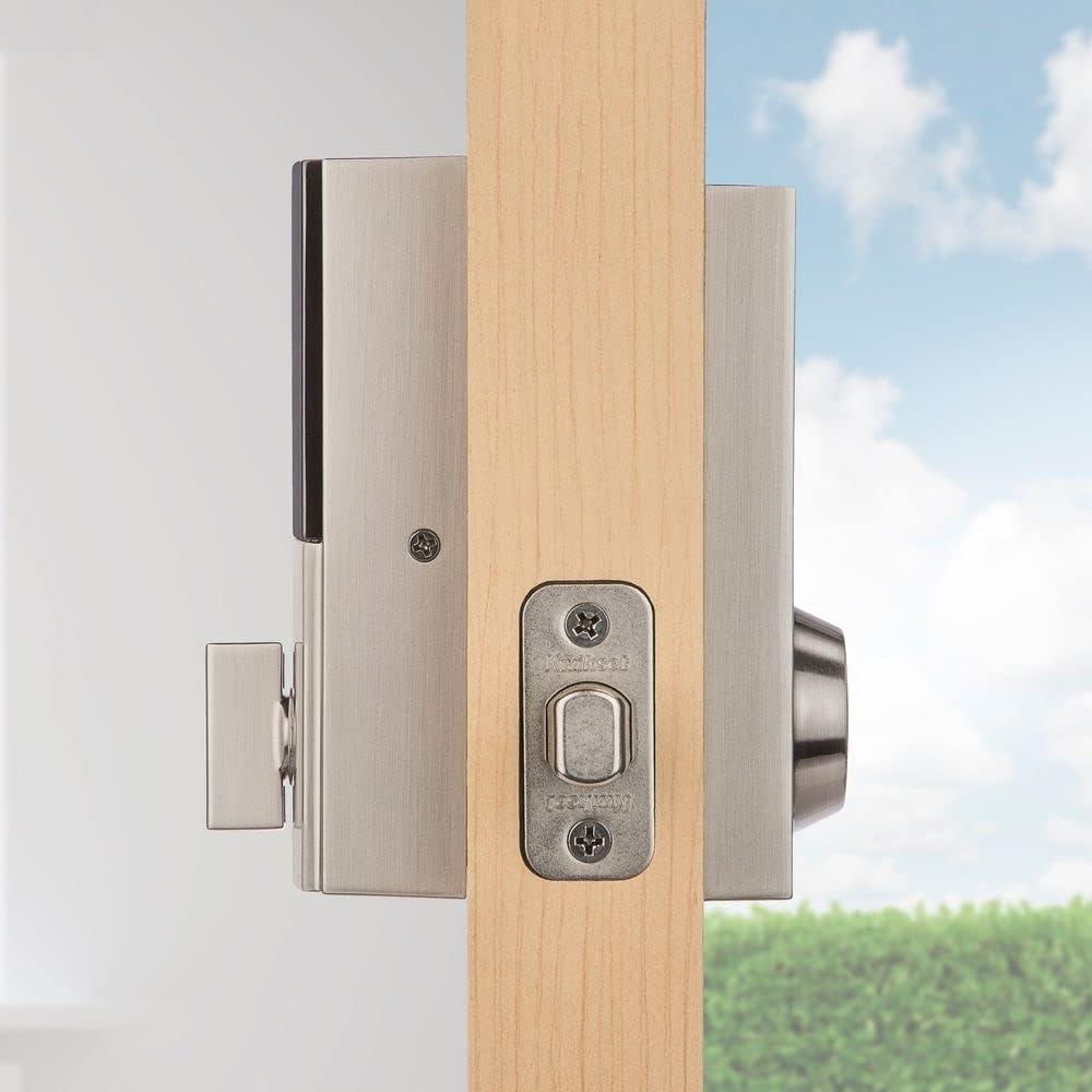 imageKwikset 916 Contemporary Touchscreen SmartCode Electronic Deadbolt Smart Lock featuring SmartKey Security and ZigBee 30 Technology in Satin Nickel