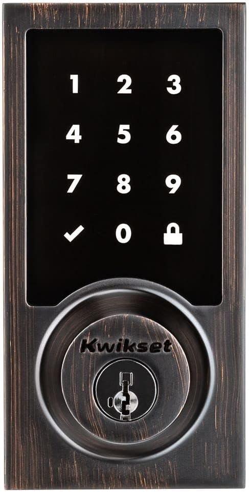 imageKwikset 916 Keyless Entry Touchscreen SmartCode Electronic Deadbolt Smart Lock featuring SmartKey Security and ZigBee 30 Technology in Contemporary Venetian Bronze Zigbee Hub sold seperately