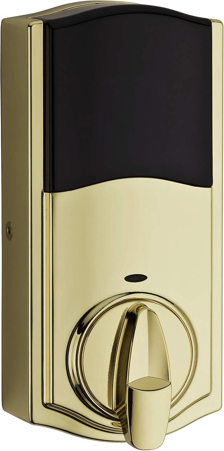 imageKwikset 916 Keyless Entry Touchscreen SmartCode Electronic Deadbolt Smart Lock featuring SmartKey Security and ZigBee 30 Technology in Traditional Polished Brass Zigbee Hub sold seperately