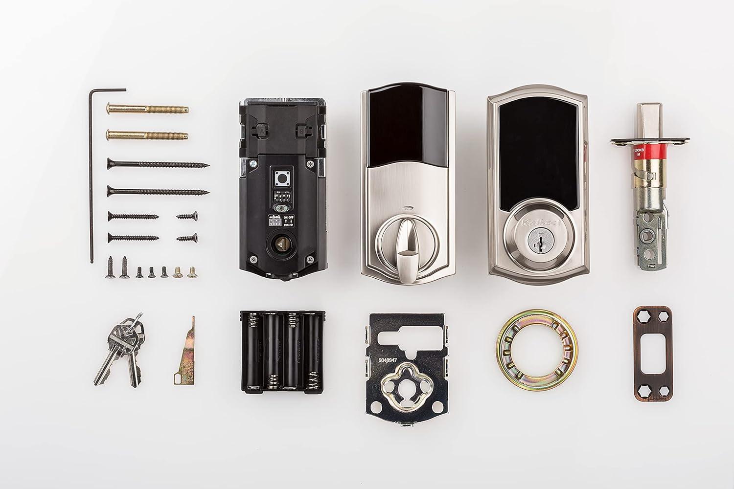 imageKwikset 916 Keyless Entry Touchscreen SmartCode Electronic Deadbolt Smart Lock featuring SmartKey Security and ZigBee 30 Technology in Traditional Satin Nickel Zigbee Hub sold seperatelySatin Nickel