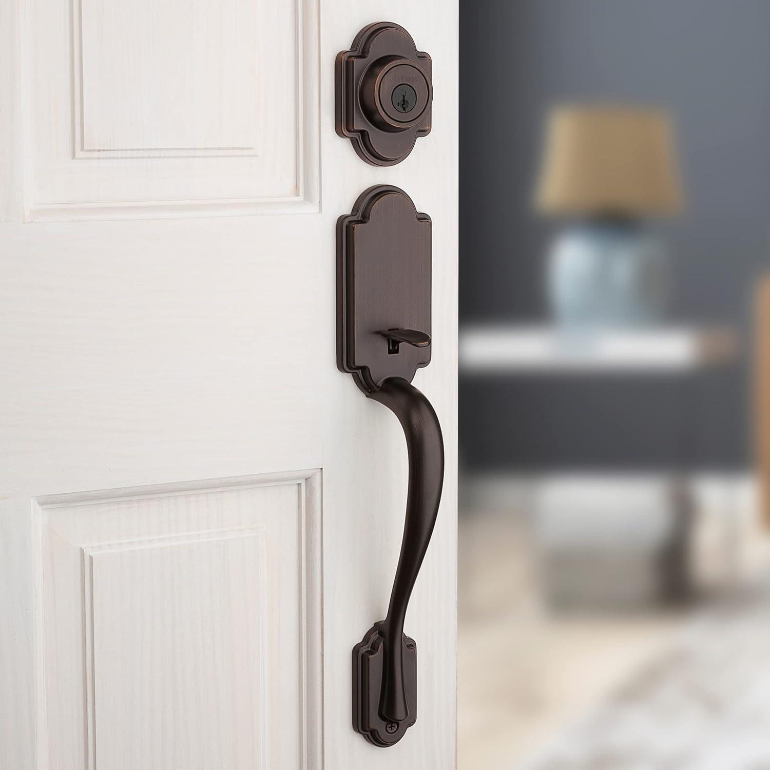 imageKwikset 98001123 Arlington Single Cylinder Handleset wLido Lever featuring SmartKey in Venetian BronzeVenetian Bronze