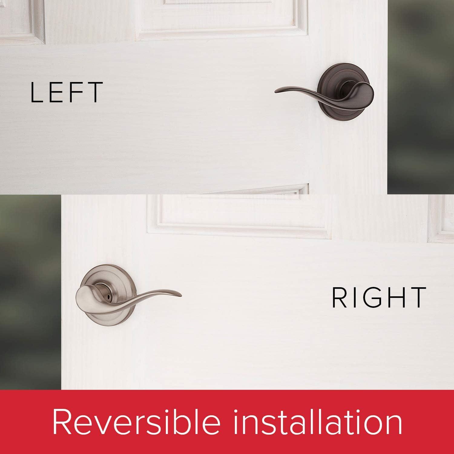 imageKwikset Avalon Front Door Handle No Lock Entry Handleset Exterior with Interior Reversible Handed Lever NonLocking Venetian Bronze Deadbolt Not Included with Microban Protection