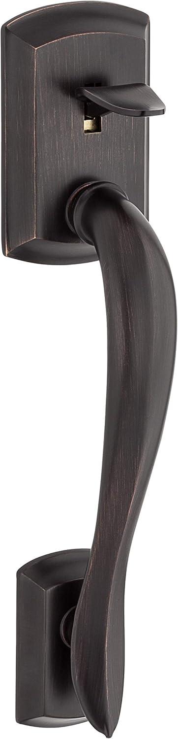 imageKwikset Avalon Front Door Handle No Lock Entry Handleset Exterior with Interior Reversible Handed Lever NonLocking Venetian Bronze Deadbolt Not Included with Microban Protection