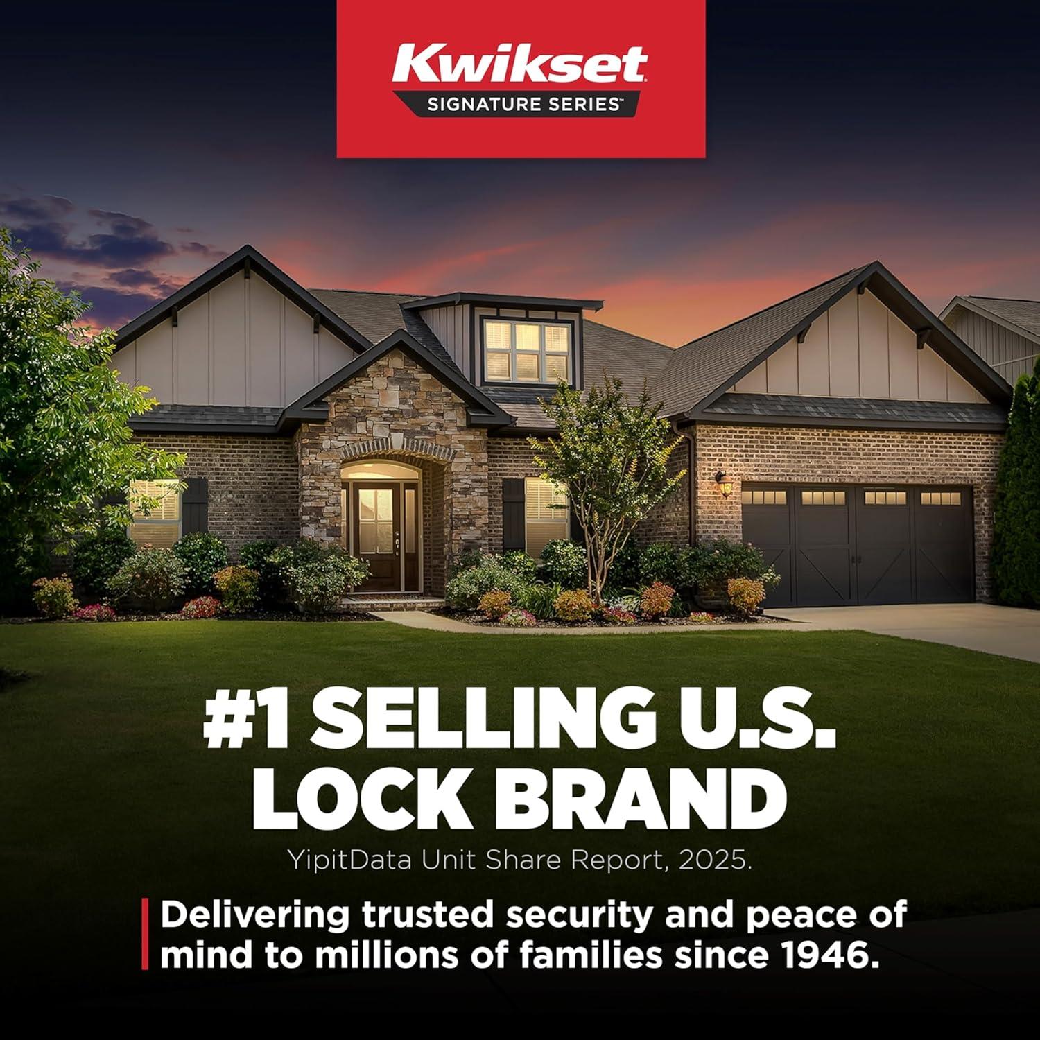 imageKwikset Prescott Front Door Lock Handle and Deadbolt Set Entry Handleset Exterior with Interior Reversible Lever Venetian Bronze Pick Resistant SmartKey Rekey Deadbolt SecurityVenetian Bronze