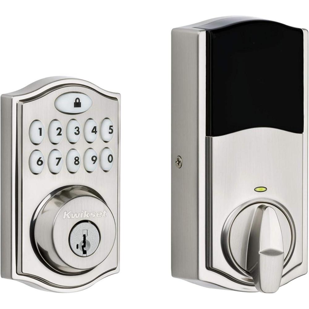 imageKwikset 914 Traditional Keypad SmartCode Electronic Deadbolt Smart Lock featuring SmartKey Security and ZigBee 30 Technology in Satin Nickel Large 914TRL ZB 30 15