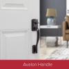 imageKwikset Avalon Front Door Handle No Lock Entry Handleset Exterior with Interior Reversible Handed Lever NonLocking Venetian Bronze Deadbolt Not Included with Microban Protection